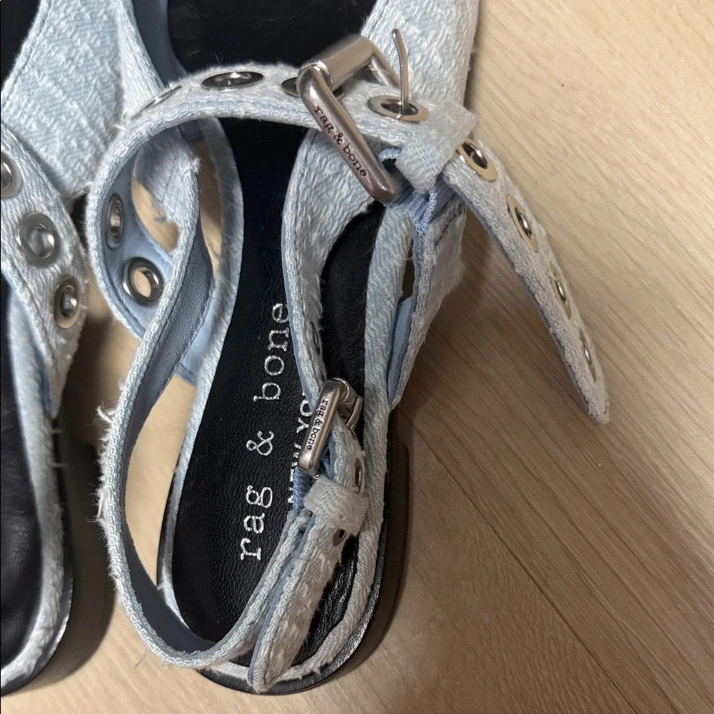 Rag & Bone Women's Light Blue Tweed Flats - Picture 4 of 8